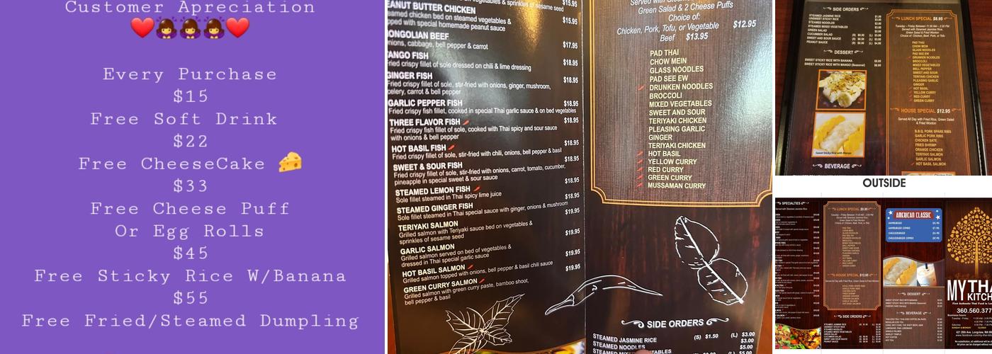 My Thai Kitchen Menu