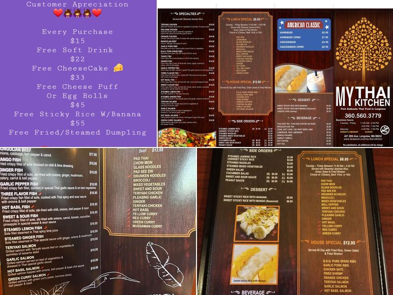 My Thai Kitchen Menu