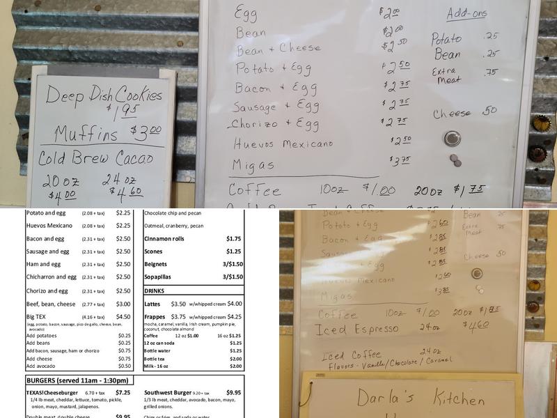 Darla's Kitchen Menu