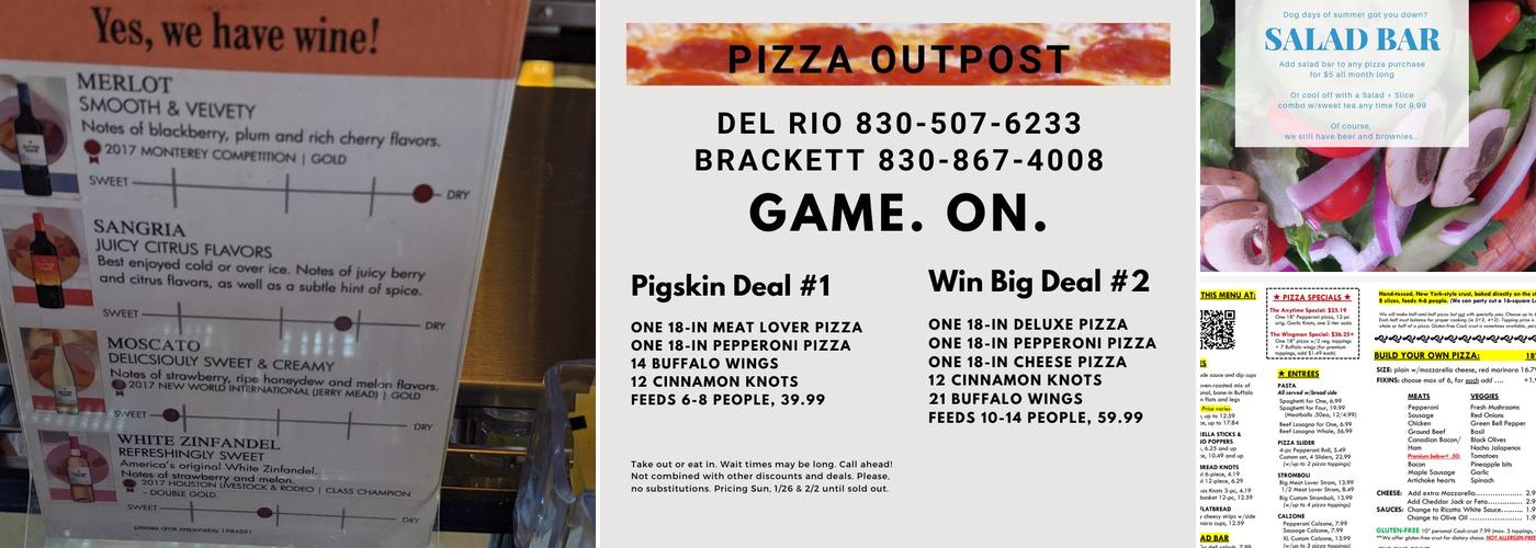 The Pizza Outpost Menu
