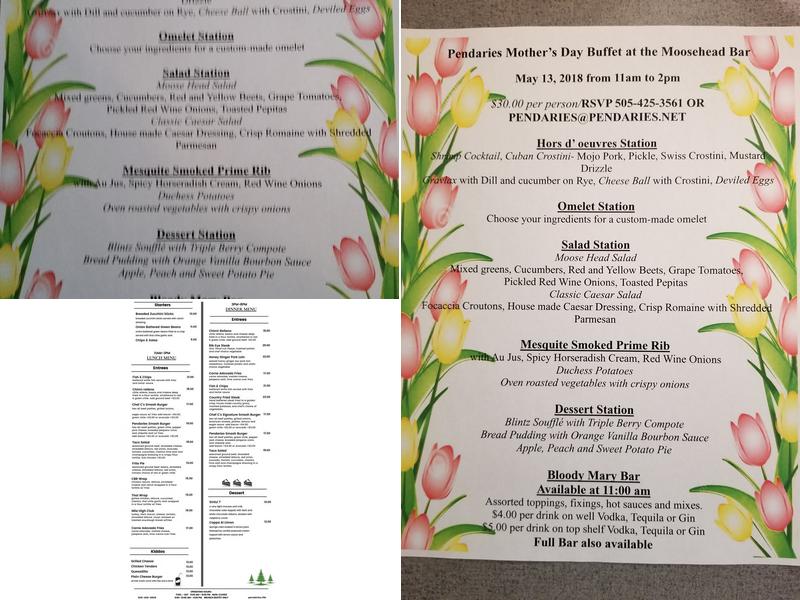 Pendaries Village & Golf Resort Menu