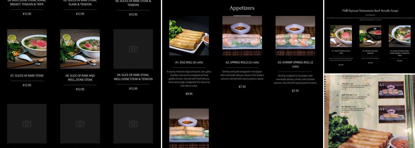 PHO 7 COW Menu