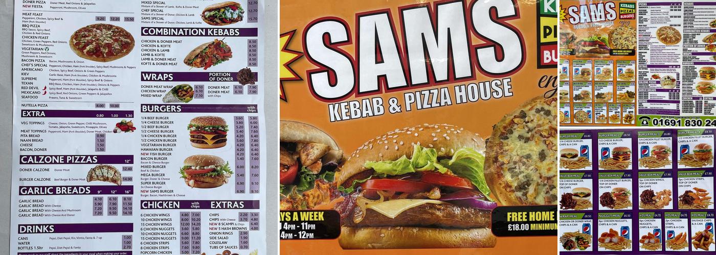 Sam's Kebab and Pizza House Menu