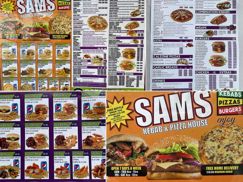 Sam's Kebab and Pizza House Menu