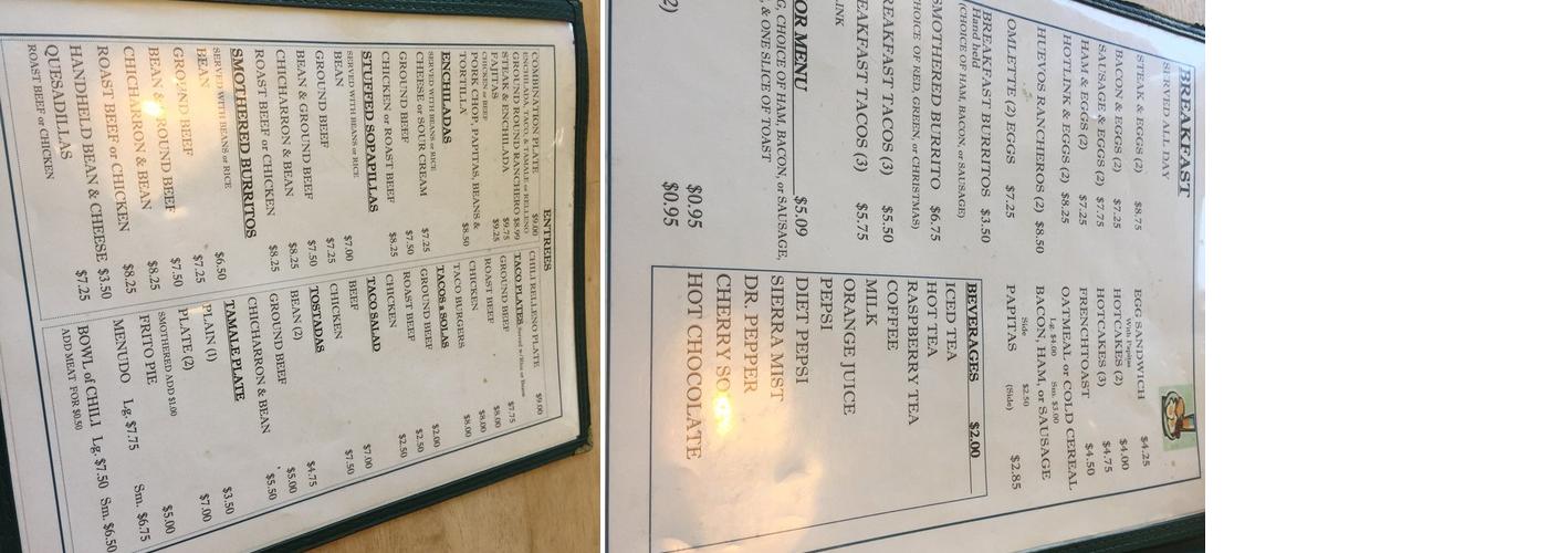 El Encanto Menu