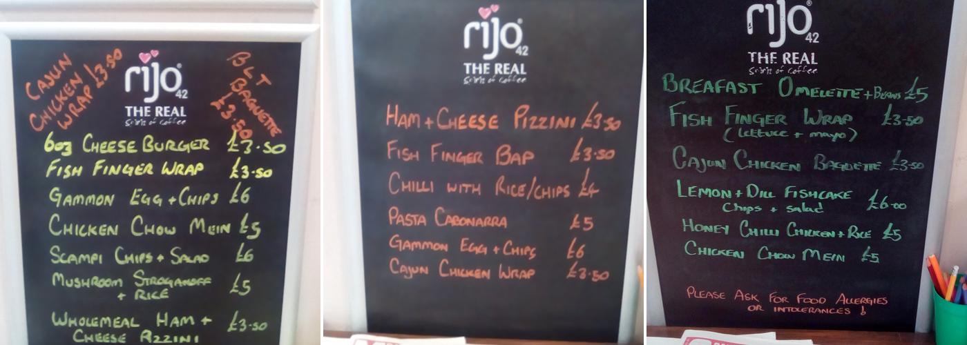 Wilkinson's Eatery Menu