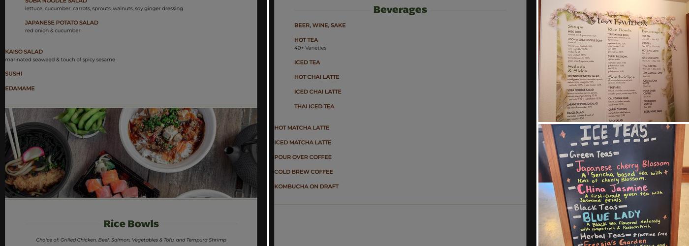 Tea Pavilion Menu