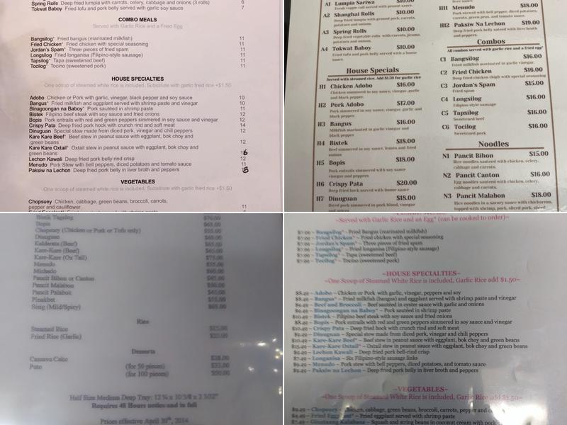 Tambayan Restaurant Menu