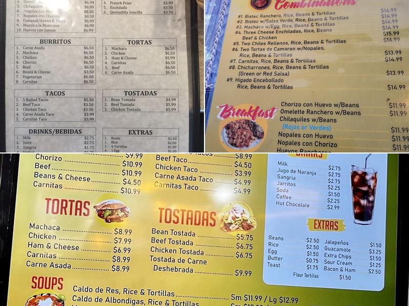 Pepita's Cafe Menu