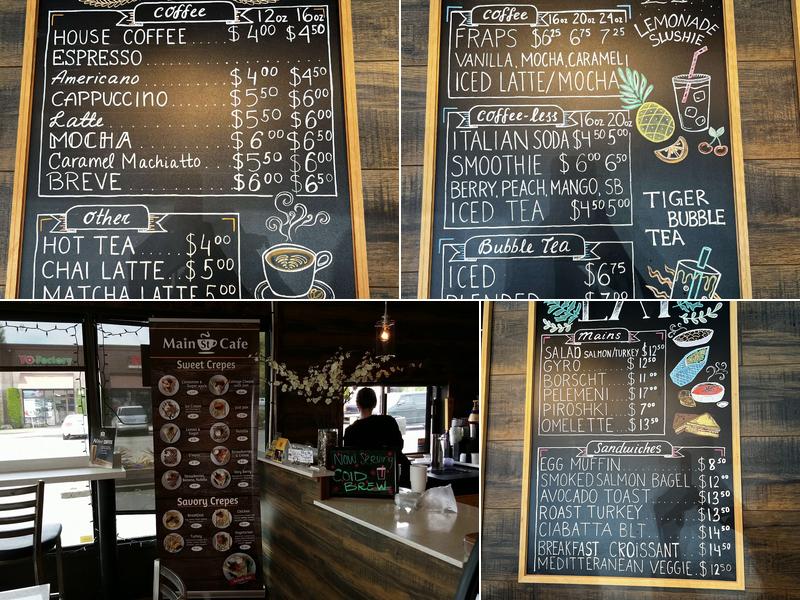 Main St Cafe Menu