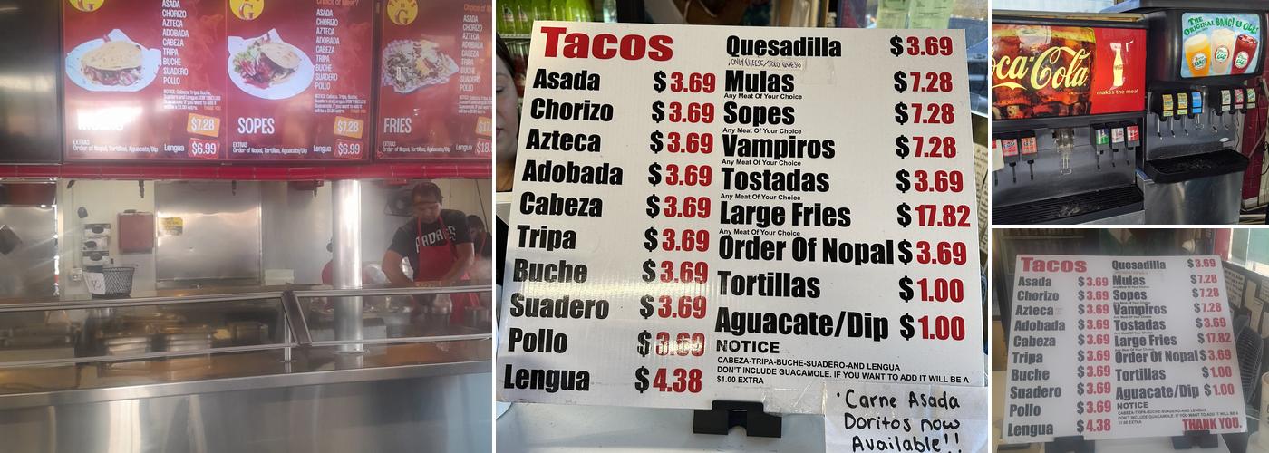 Tacos El G Menu
