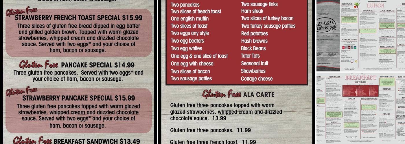 Kitchen Table Cafe- Evergreen Place Menu