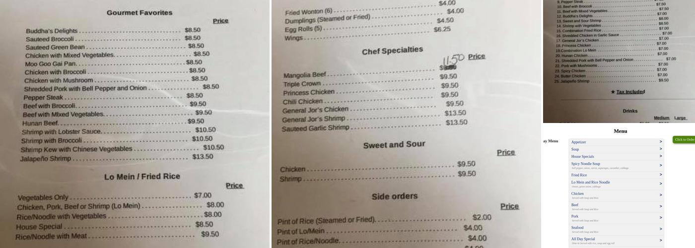 Hunan Menu