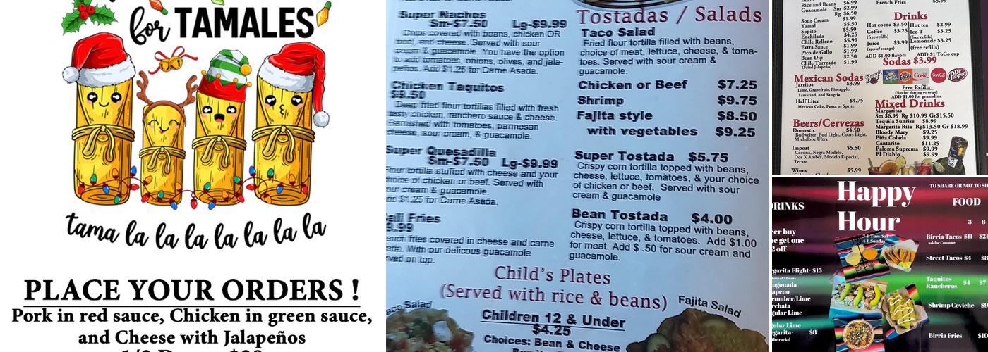 Las Mesitas Menu