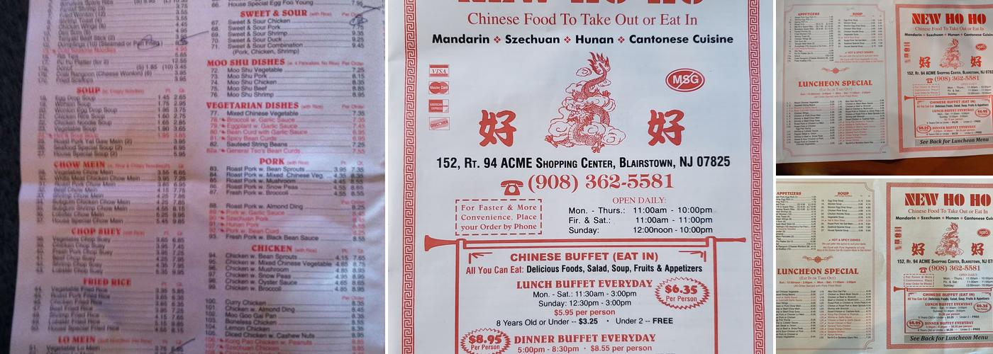 New Ho Ho Kitchen Menu
