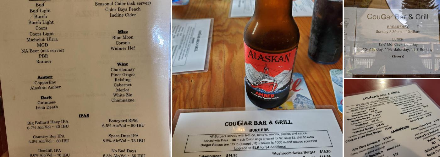 Cougar Bar & Grill Menu