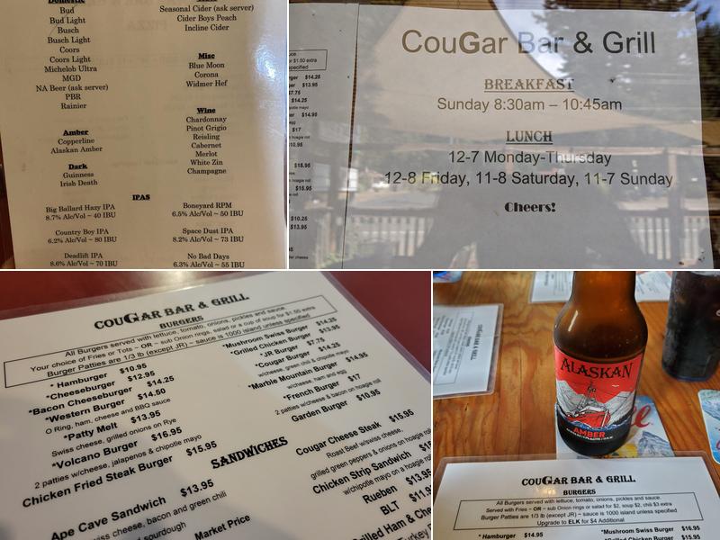 Cougar Bar & Grill Menu