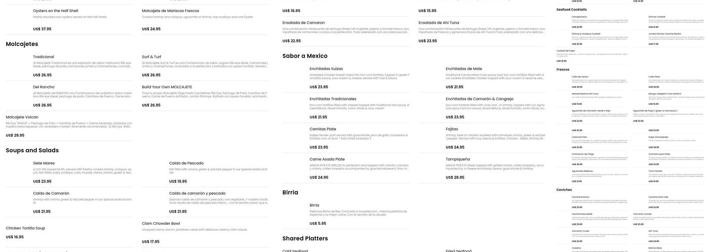 Karina's Mexican Seafood Menu