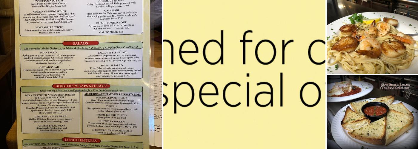 The Big A Grillehouse Menu