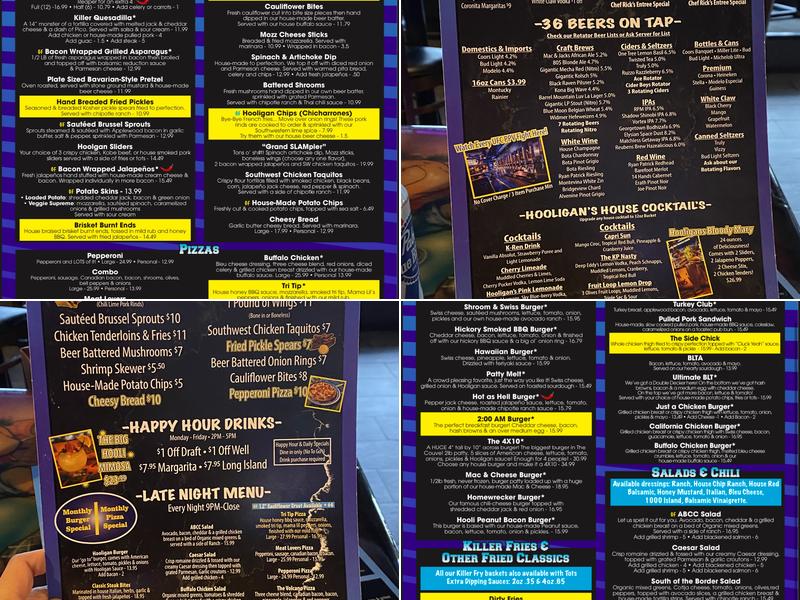 Hooligan's Sports Bar and Grill Menu