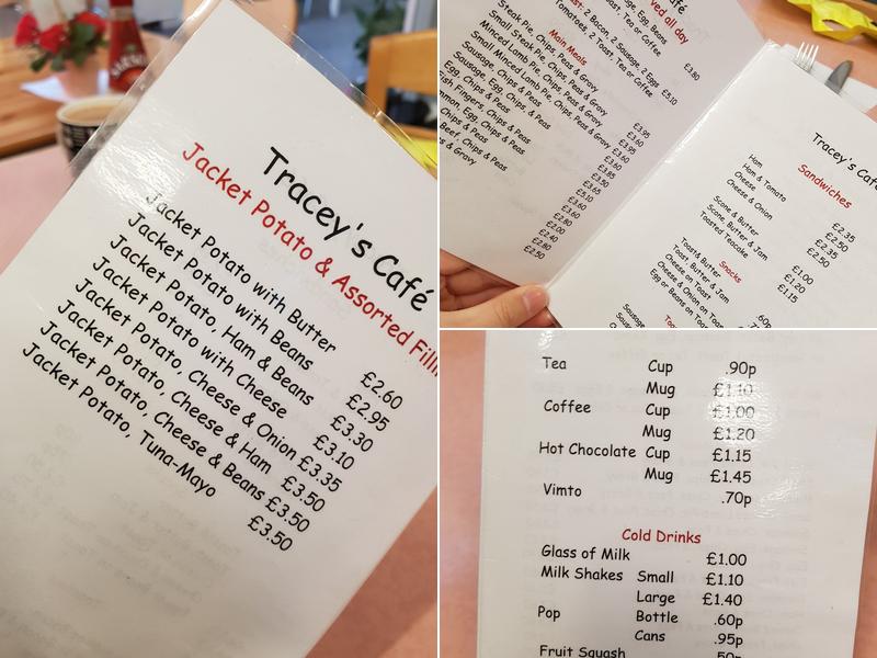 Tracey's Cafe Menu