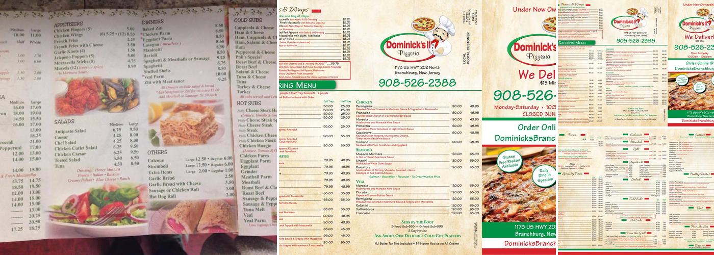 DOMINICK’S NJ BOARDWALK PIZZA Menu