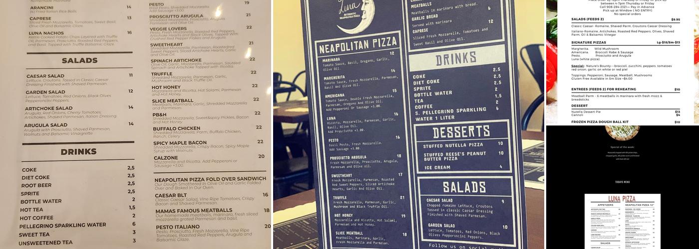 Luna Pizza Menu