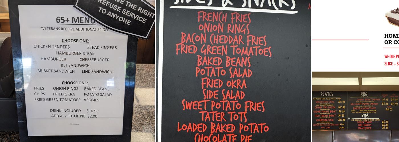 Butcher Boy's Menu