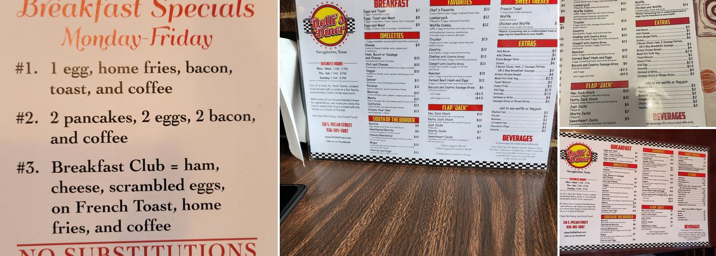 Dolli's Diner Menu
