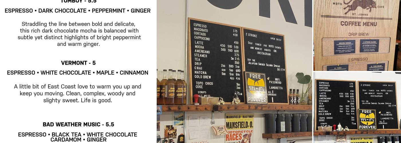 Two Stroke Coffee Co. Menu