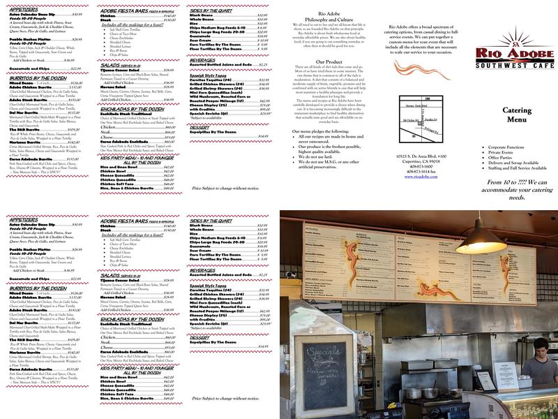 Rio Adobe Southwest Cafe Menu
