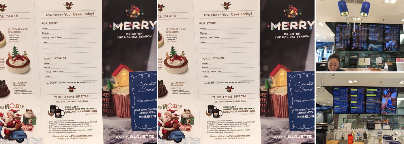 Paris Baguette Menu