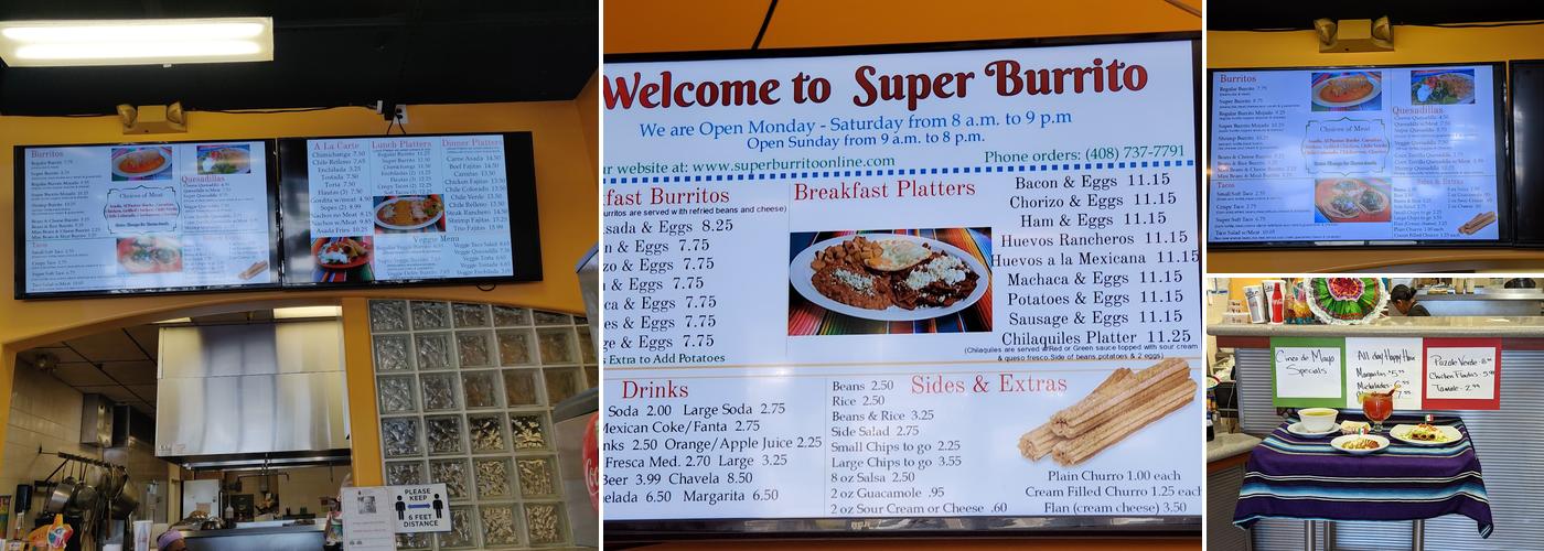 Super Burrito Menu