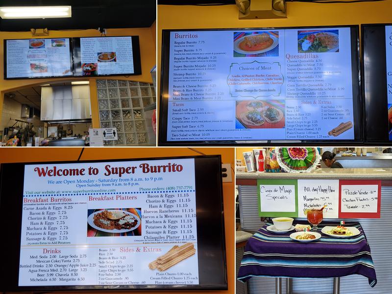 Super Burrito Menu