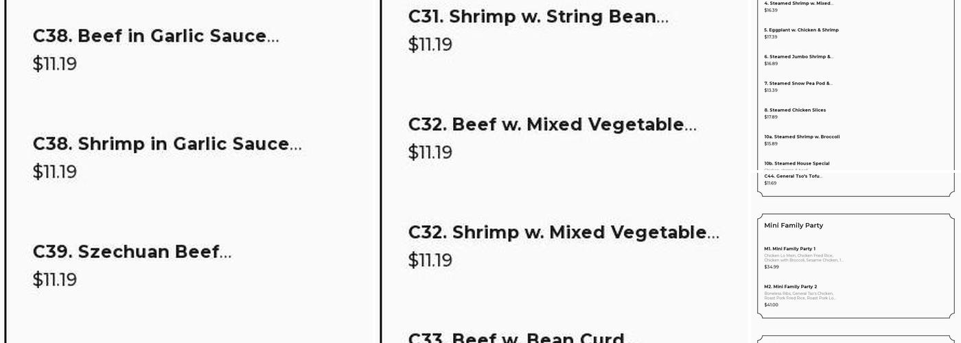 King Wok Menu