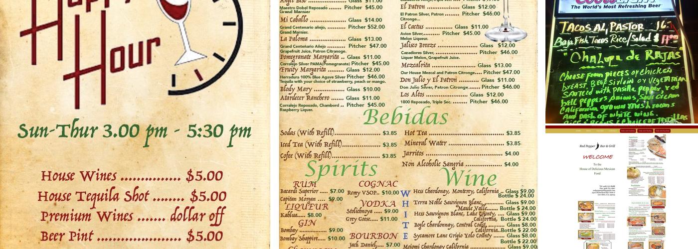 Red Pepper Bar and Grill Menu