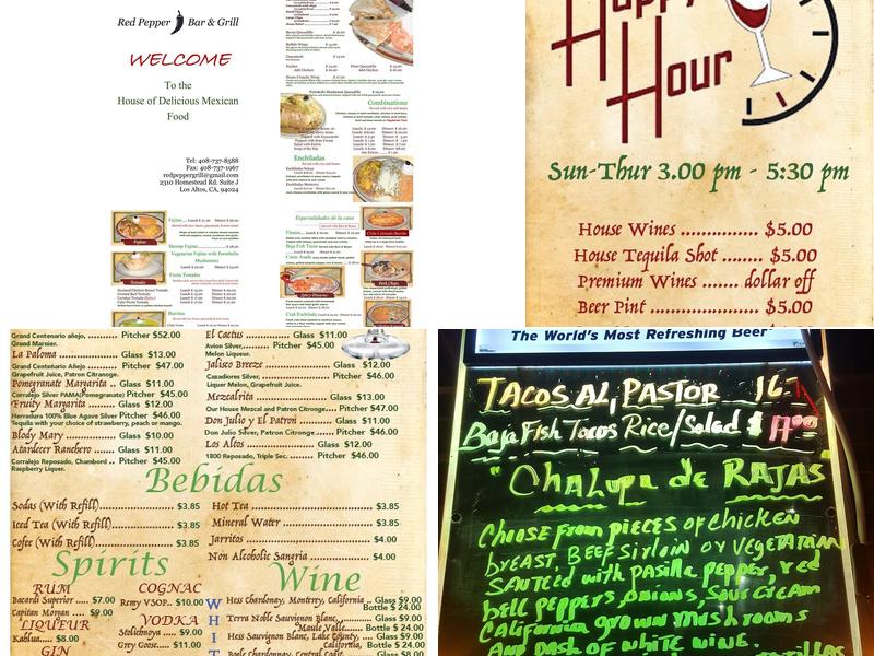 Red Pepper Bar and Grill Menu