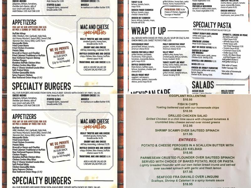 Valley Restaurant Menu