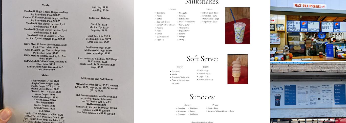 Don & Jo's Drive-In Menu