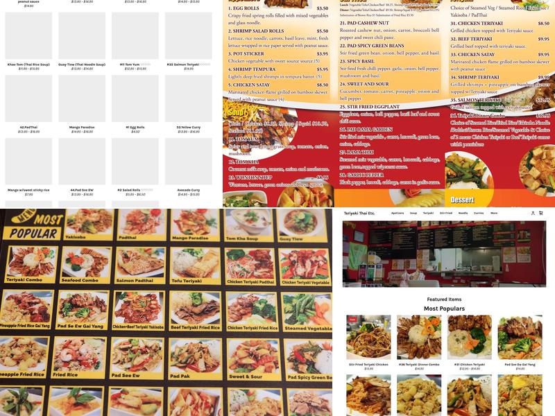 Teriyaki Thai Etc Menu
