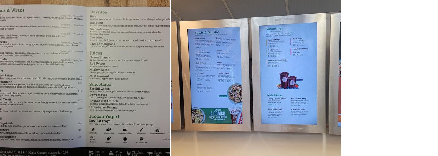 Freshii Menu