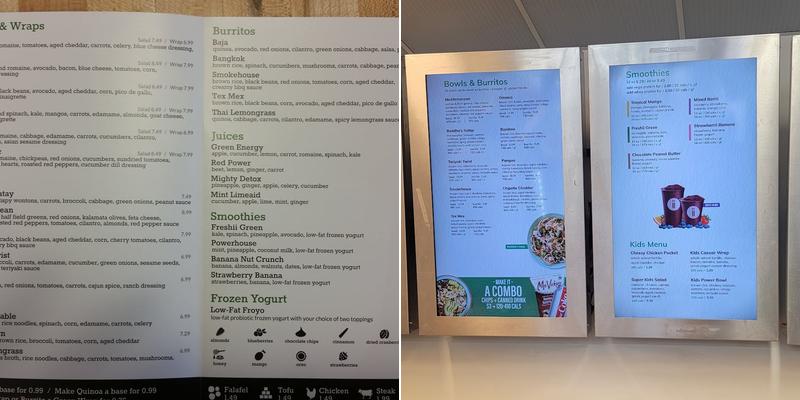 Freshii Menu