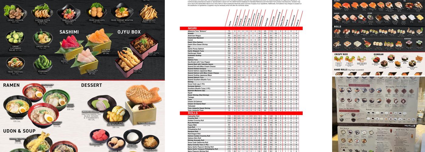 Kura Revolving Sushi Bar Menu