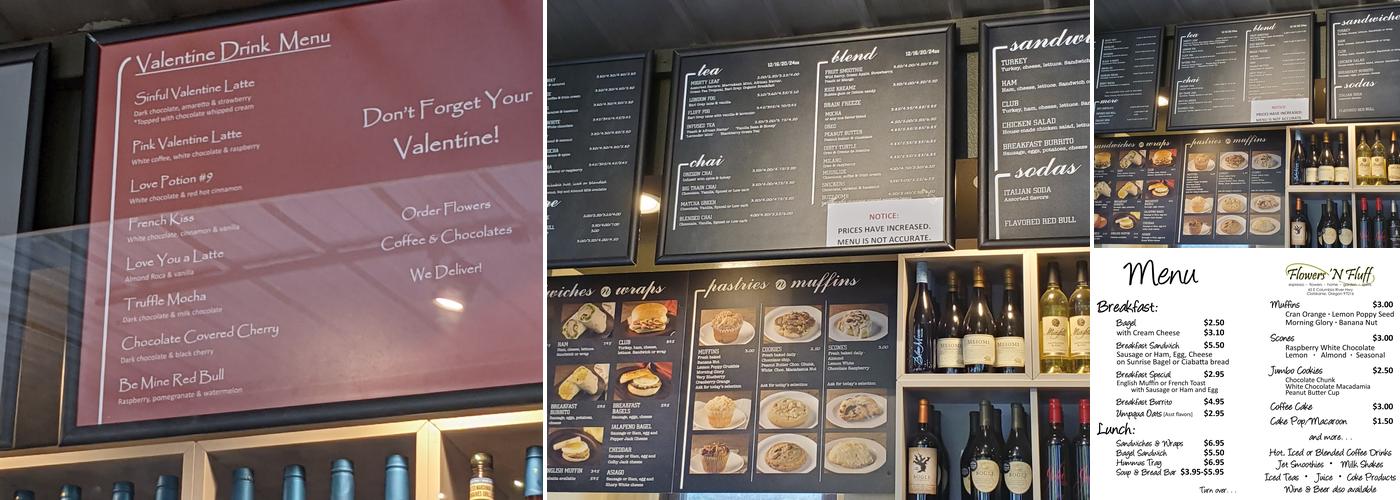 Flowers N Fluff Menu