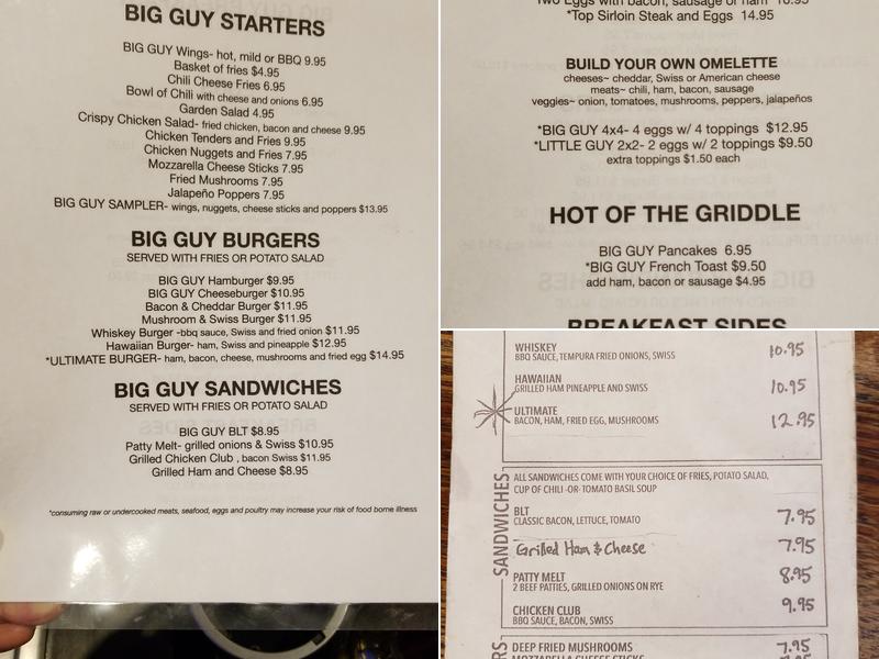 Big Guy Menu