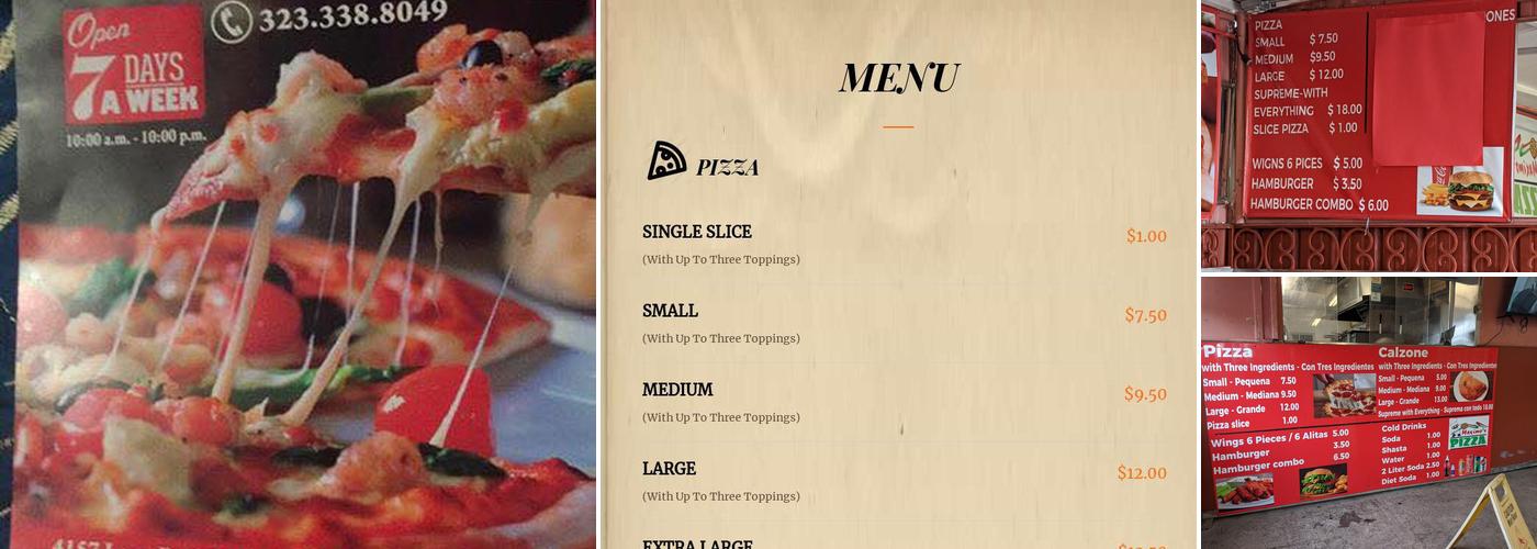 Maximo's Pizza Menu