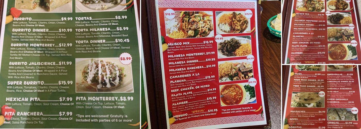 Taquitos El Jaliscience Menu
