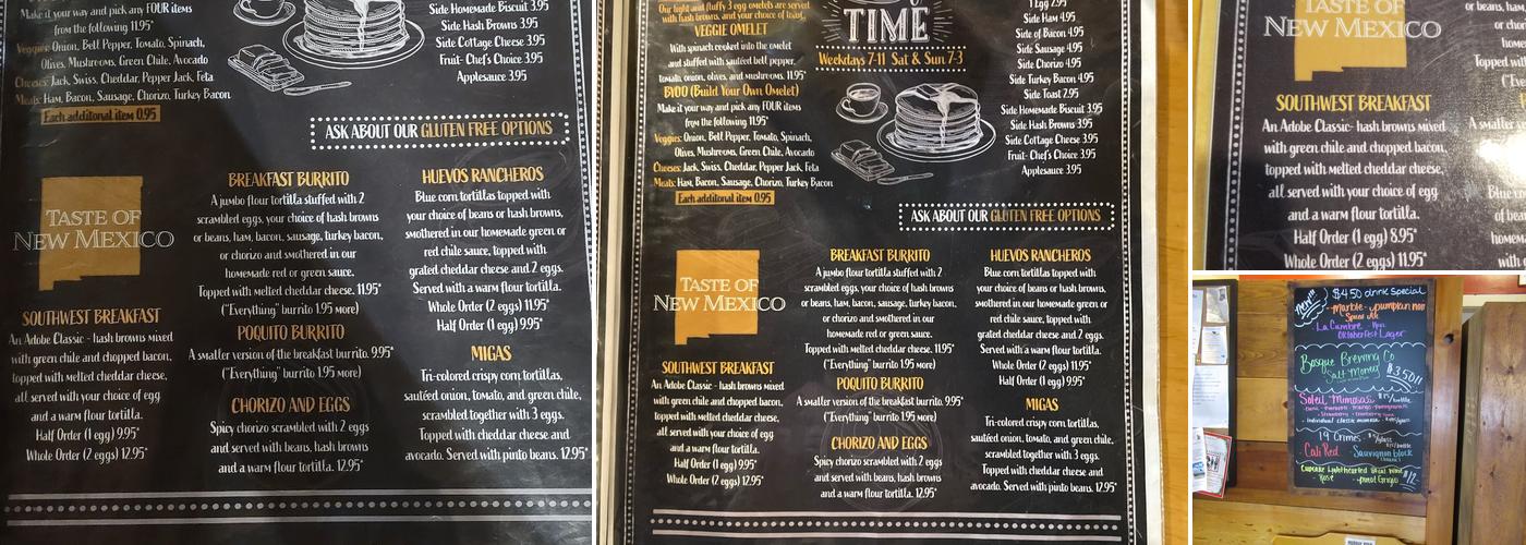 Adobe Springs Menu