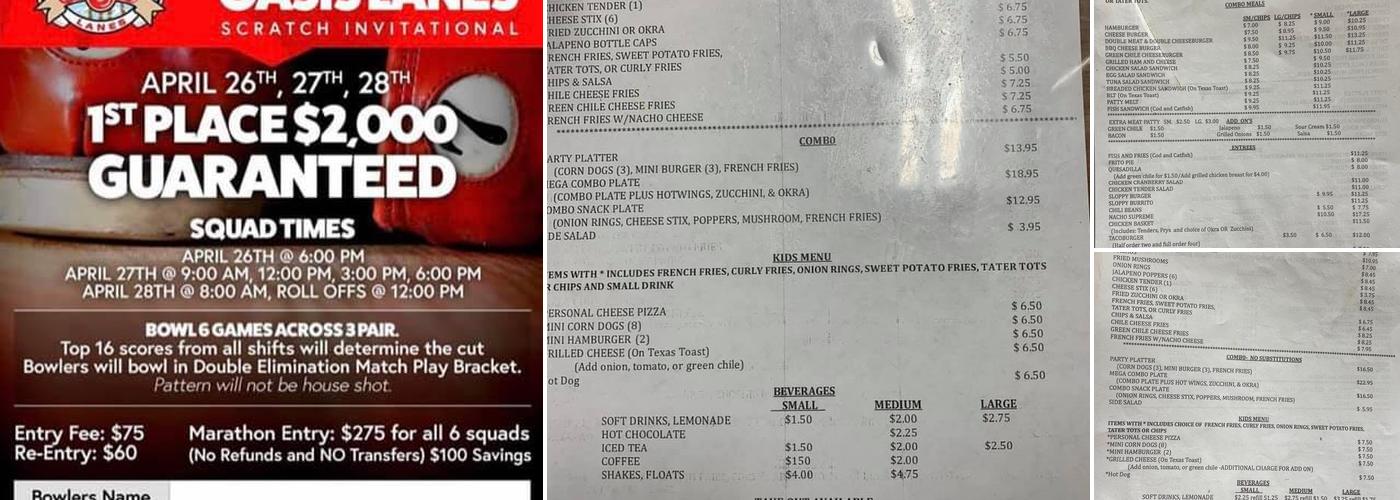 Silver Bowling Center Menu