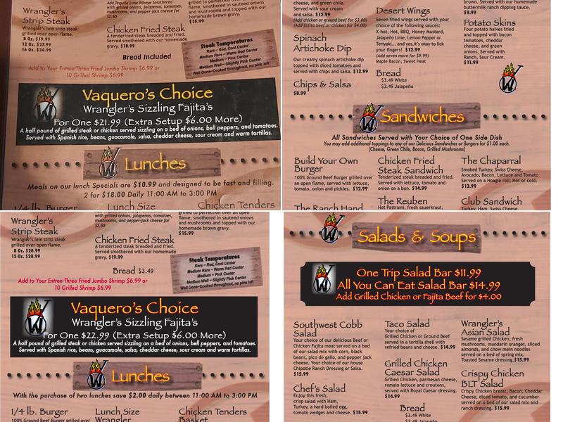 Wrangler's Bar & Grill Menu